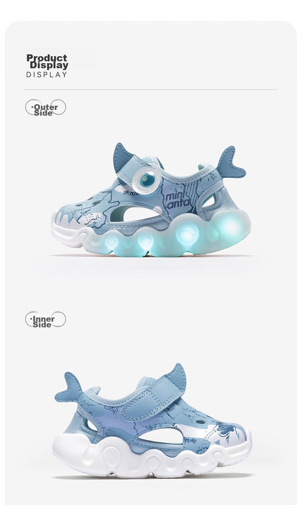 Anta Kids Boys Infant 2026 Summer Outdoor Series Shark Sandals Frame Shoes 332620072 10